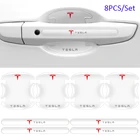 Автомобильные прозрачные наклейки-Значки для защиты от столкновений для Tesla Model 3 S X Roadster Cybertruck дверная чаша ручки защитная пленка