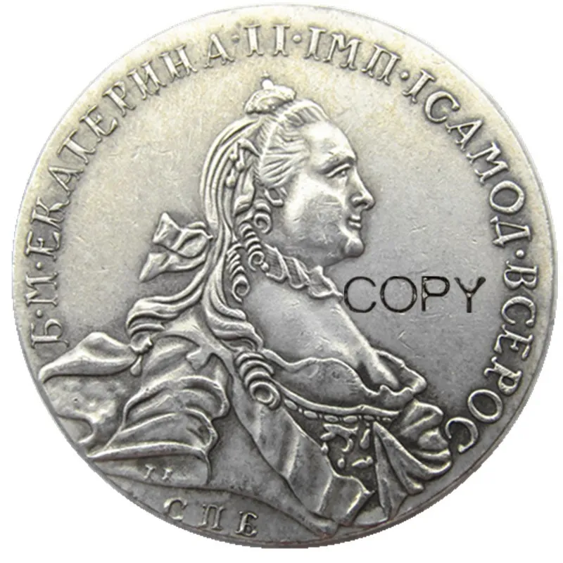 1763 Россия серебро 1 рубль/рубль Монета VF Catherine II KM-C672. СПб с серебряным покрытием копия монеты