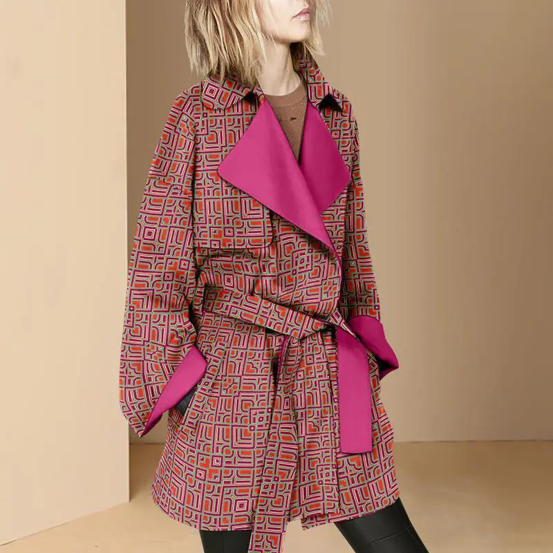 

2021 Spring and Autumn New Large Size Loose Jacket Women's Suit Neck Suit Jacket Lace Jacket