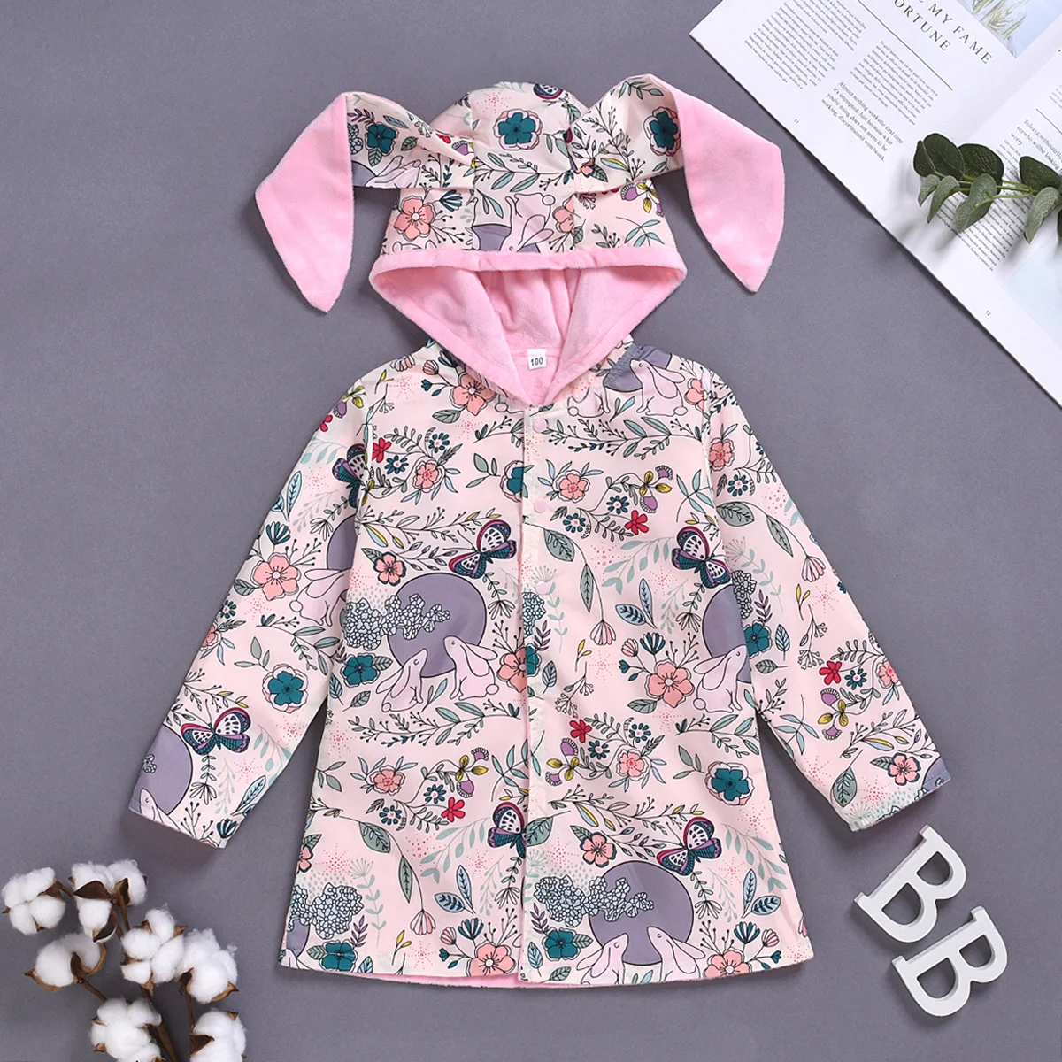 Зимняя куртка принцессы для маленьких девочек с цветочным принтом и милыми