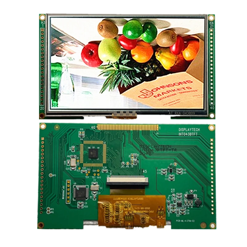 4.3" 480X272 LCD DISP TFT INT043BTFT-TS INT043BTFT With Touch RGB Colors 8080/6800 MCU Parallel Interface New Original Display |