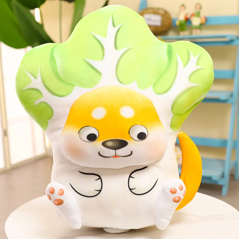 

Cabbage Dog Pillow Warm Hand Toy Stuffed Animal Doll Creative Birthday Gift Girl Mattress Sleeping Doll Kawaii Plush Presents