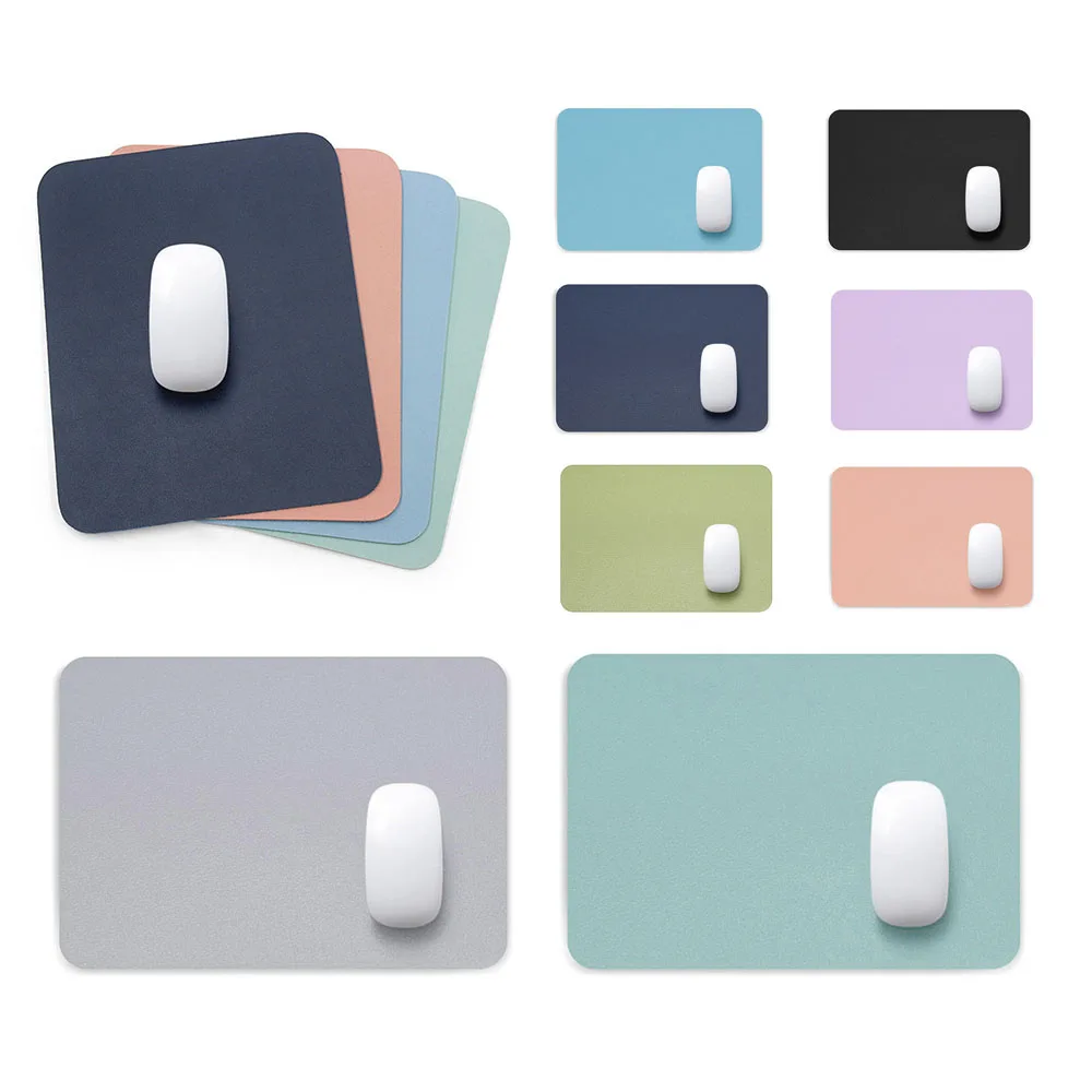 

Однотонный Кожаный Коврик для компьютерной мыши, офисный Настольный коврик, аксессуары для рабочего стола, Нескользящие резиновые школьны...