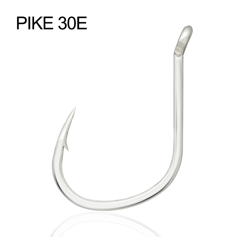 PIKE Eye 30PCS 1/0 2/0 3/0 4/0 Light Casting DIY Jig Hook Saltwater Fishhook Assist Hook Slow Pitch Jigging Fishing Tackle