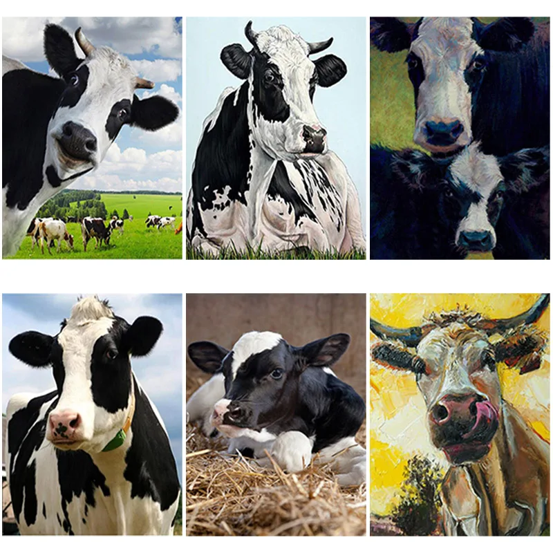

Diy 5d Diamond Painting Cow Pasture Diamond Embroidery Animal Cross Stitch Full Round Mosaic Art Manual Home Decor Crafts Gift