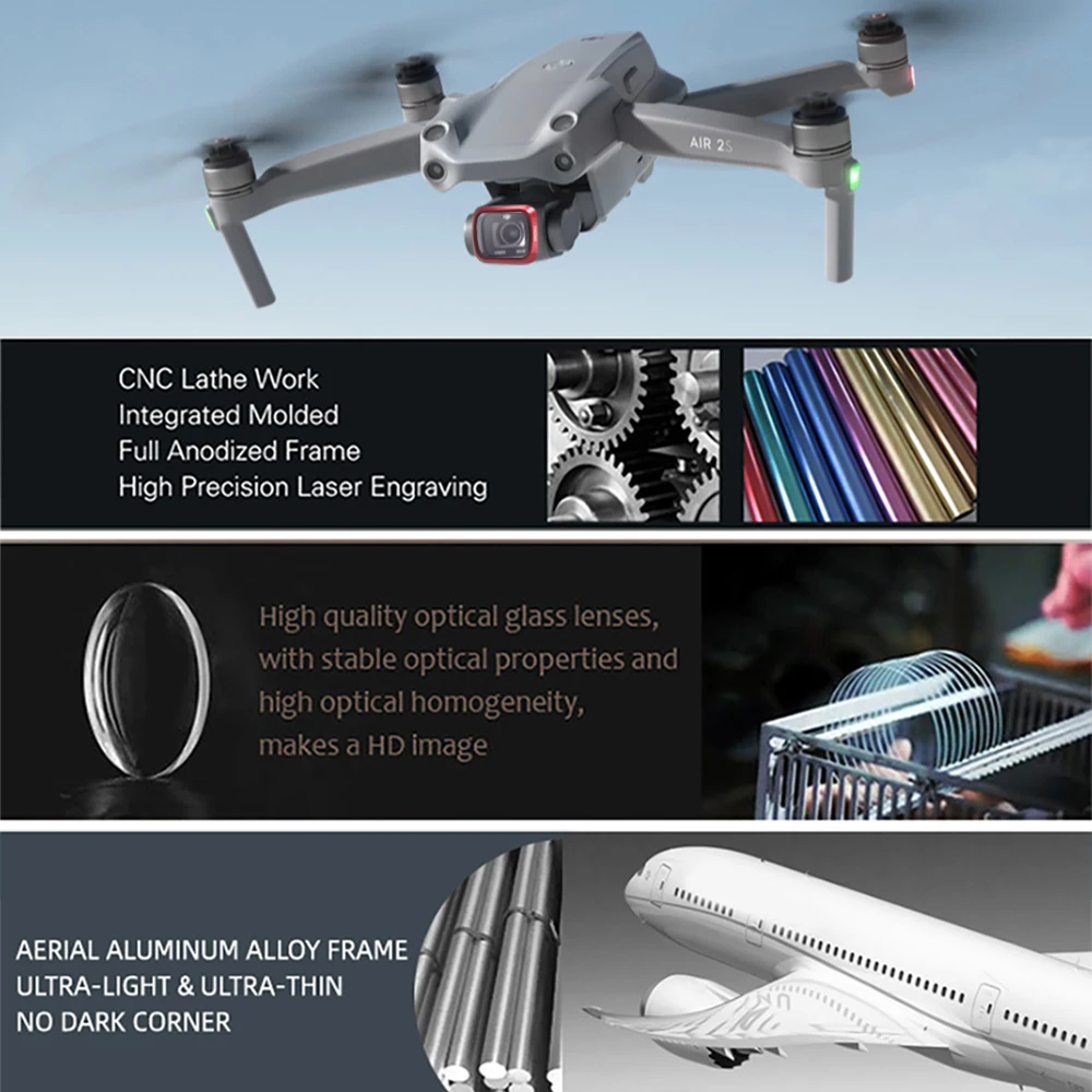 Фильтр для дрона DJI Mavic Air 2S Набор UV/CPL/ND/PL/8/15/32/64/1000 набор УФ-фильтров с нейтральной