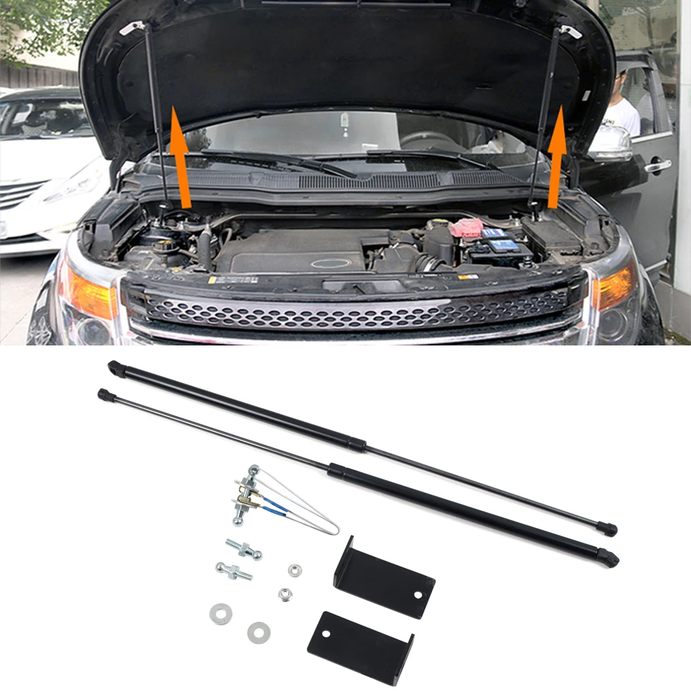 for Ford Explorer 2013 2014 2015 Front Hood Cover Hydraulic Rod Struts Telescopic Rod Engine Hood Lift Support 2pcs