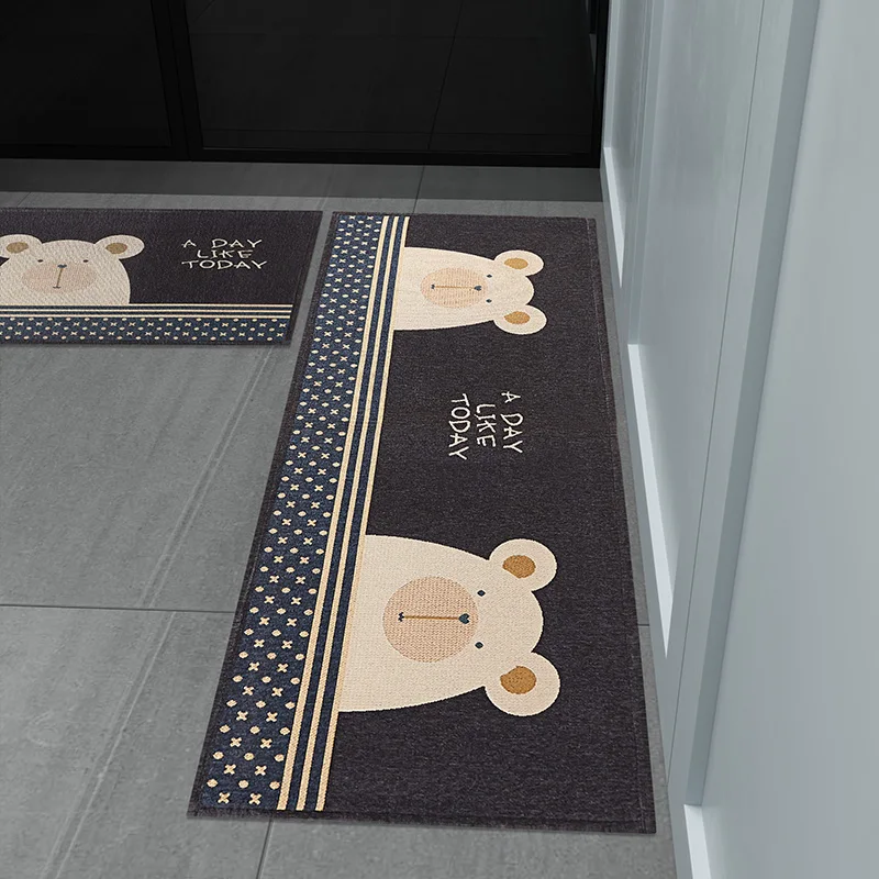 

Animal Cute cartoon kitchen floor mat antiskid oilproof home dirt resistant absorbent mat long Bathroom Hallway Doormats Rug