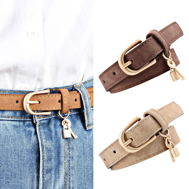 

Women leather belt Newest Round buckle belts female leisure jeans wild metal buckle Women strap belt