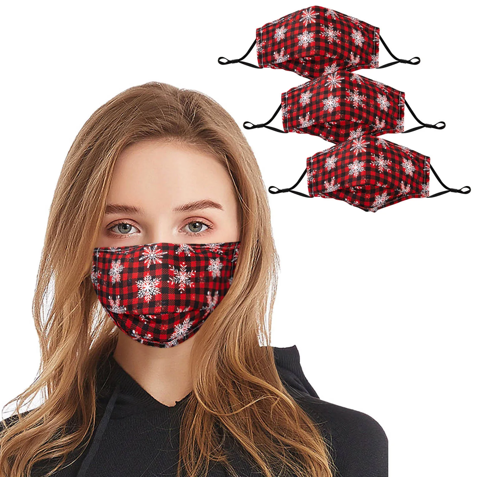Комплект из 3 предметов для взрослых маски лица с рождественским принтом