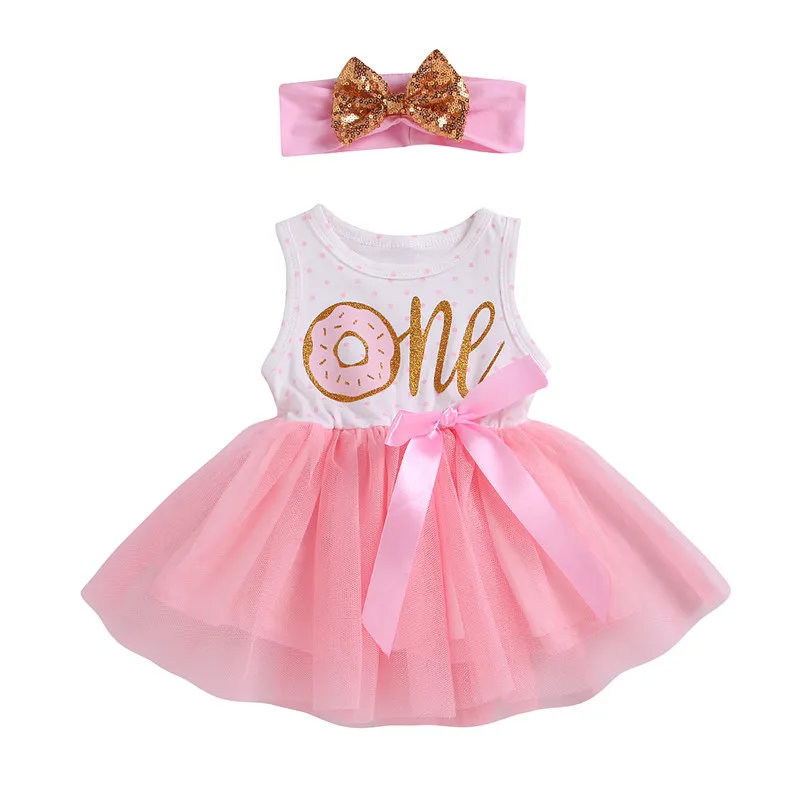Toddler Baby Girls Princess Party Tutu Sleeveless Dress Donut Birthday Dresses | Детская одежда и обувь