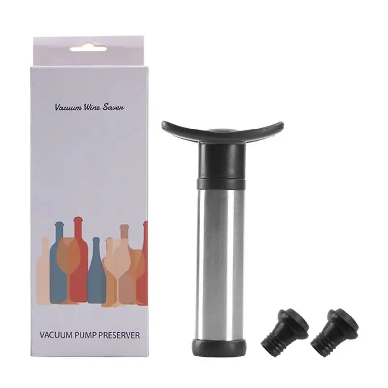 Durable Stainless Steel Vacuum Wine Saver Pump Humanized Design Bottle Stopper new high quality stainless steel wine stopper portable durable stainless steel wine stopper bar accessories support wholesale