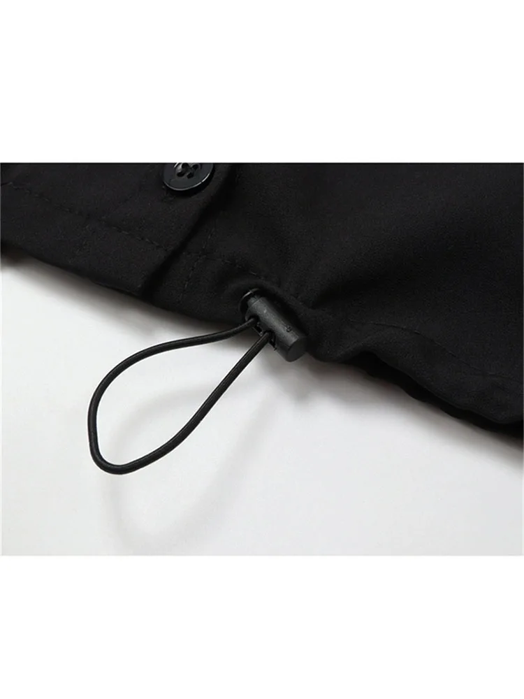 Женская винтажная блузка с длинным рукавом черная Готическая большого размера в