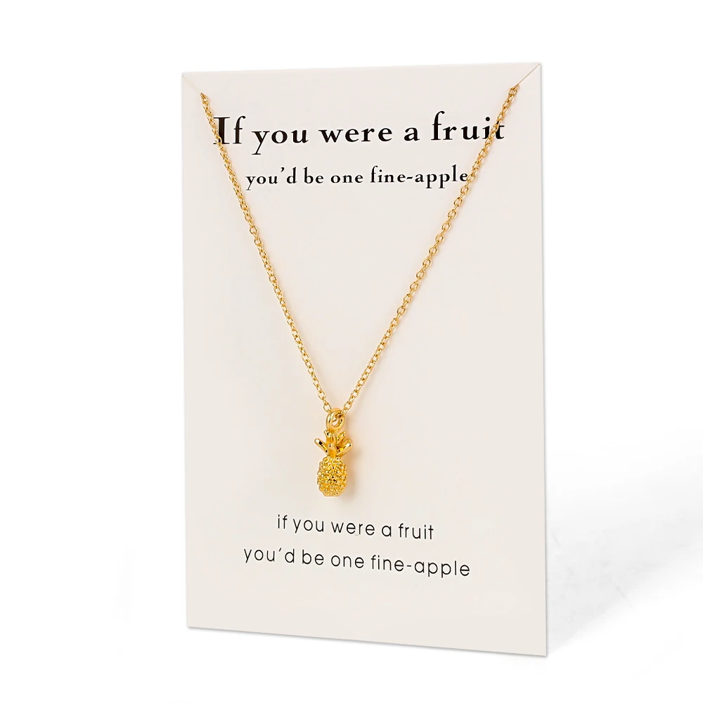 Минималистичное ожерелье с ананасом Bijoux Femme золотого и серебряного цвета колье звенья цепи массивное ожерелье с визитной карточкой
