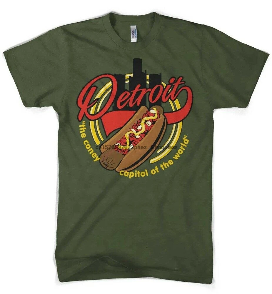 Мужская футболка из Детройта Кони (Олива) | одежда