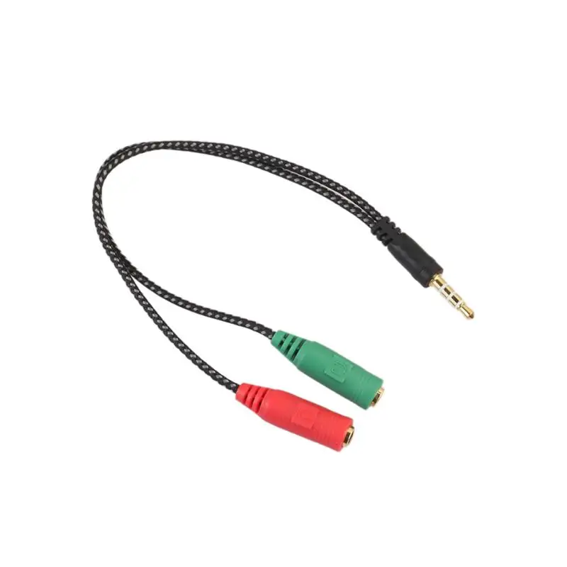 

New 3.5mm Splitter Headphones Jack 3.5mm Stereo Audio Y-Splitter 2 Female To 1 Male Cable Adapter Microphone Plug For Earphone