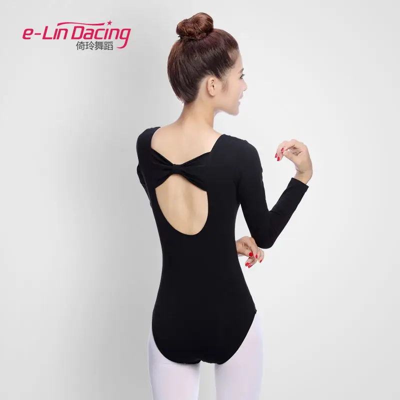 

Women Bowknot Dance Leotards Ballet Leotards For Girls Long Sleev Gymnastics Practice Bodysuit Exercise Stage Performance Clot