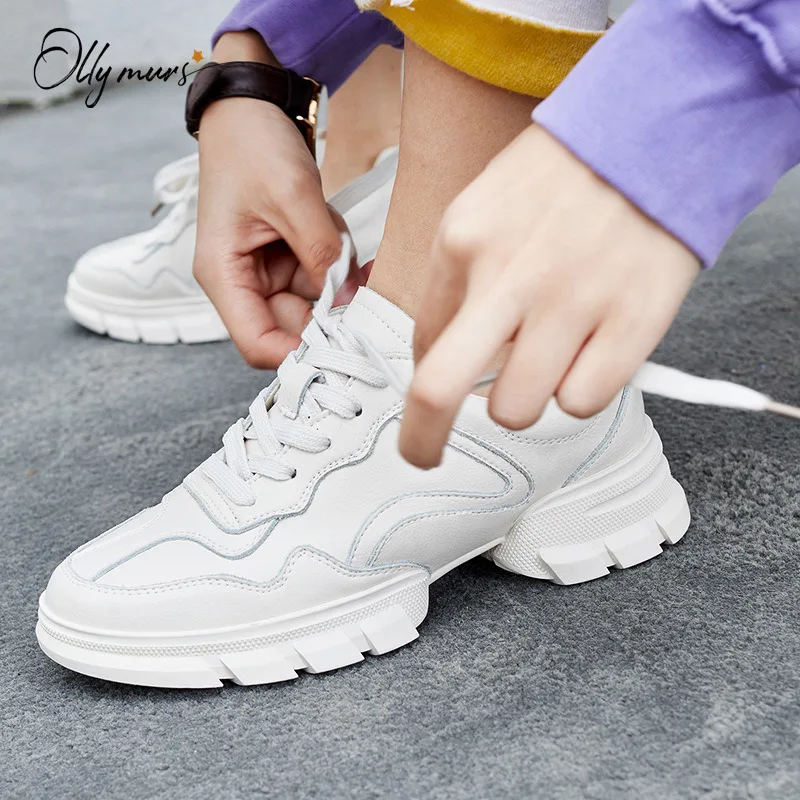 

OllyMurs New Fashion Style Spring Autumn Casual Women Flat Shoes Cross Tied Shallow Mouth Women Sneakers Flat with Shoes Woman