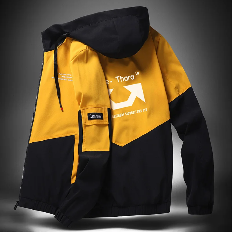 Куртка карго мужская с принтом модное повседневное пальто капюшоном верхняя