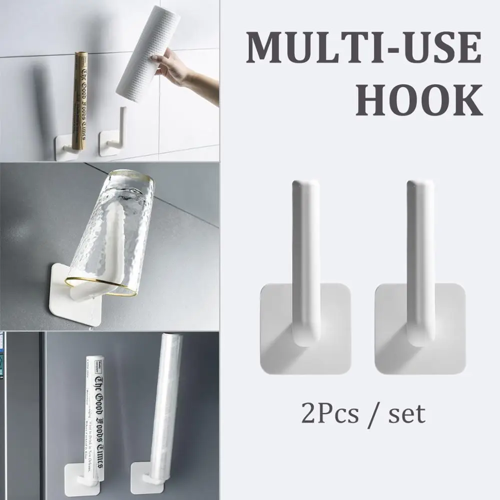 

2Pcs Paper Holder Toilet Kitchen Tissue Towel Storage Organizer Hanging Rack