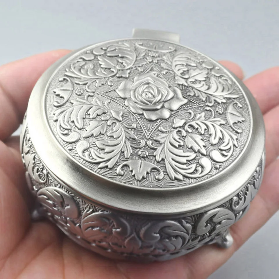 

ROSIKING Emboss Alloy Metal Music Box Wind Up and Golden Movement Music Box for Christmas/Birthday/Valentine's Day