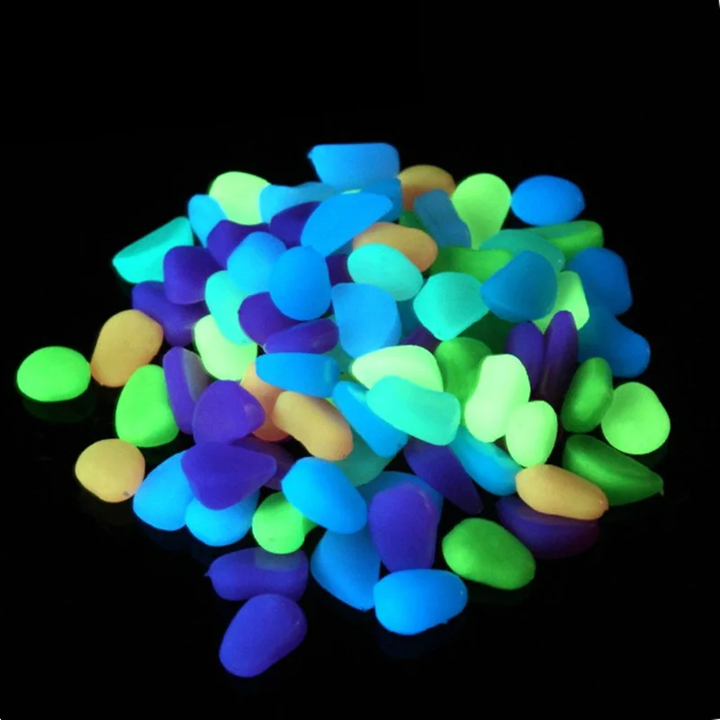 10 шт аквариума украшения для светящиеся камни искусственные декоративные галька