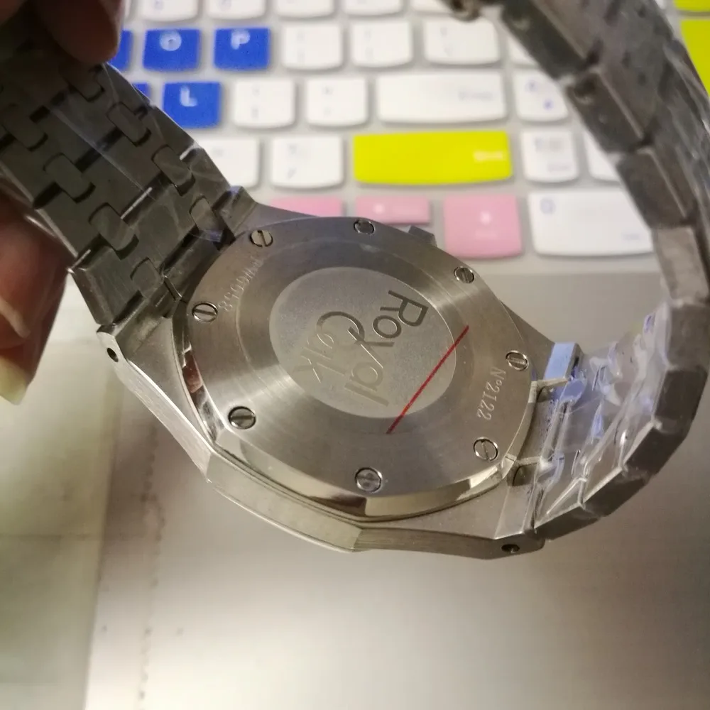 

sandy texture 3-pin royal luxury watch men 41mm Quartz tick movement clock stainless steel battery watches A*P* oak