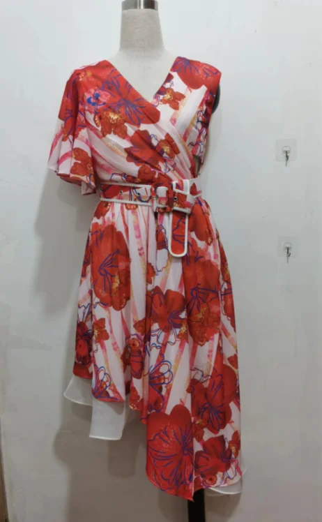 

Red Fashion Dress Top Quality Women Night CLub Elegant Vintage V-Neck Sexy Dresses XS-XL