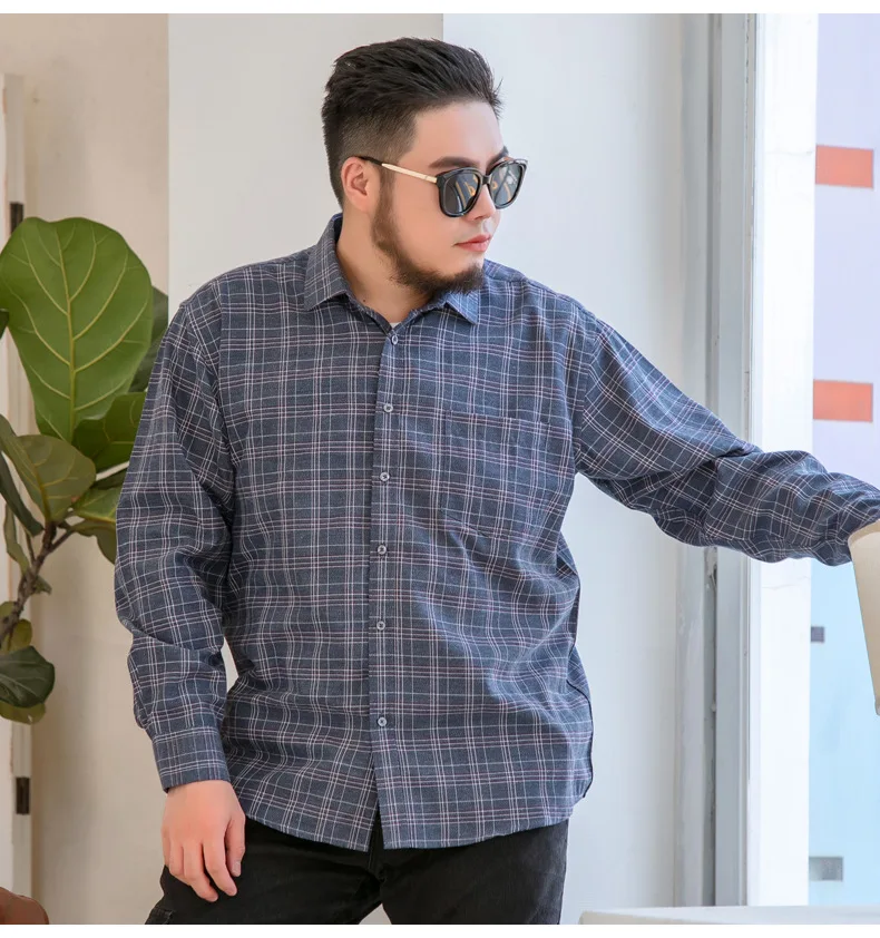 Большие размеры 6XL 7XL 8XL 9xl 10xl мужские рубашки флисовые клетчатые с длинными рукавами Плотные хлопковые мужские рубашки Формальные Большие размеры Повседневная мода
