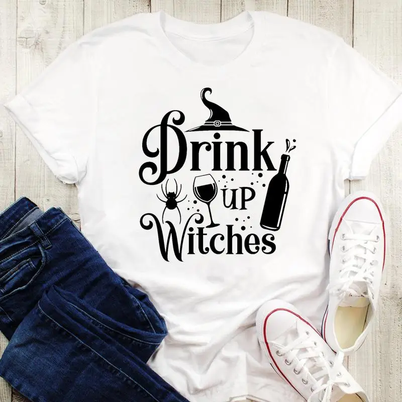 

Fall Autumn coffee spice new pumpkin Halloween Thanksgiving Graphic Print Tees Women Cartoon Tops Tshirt Female T-Shirt