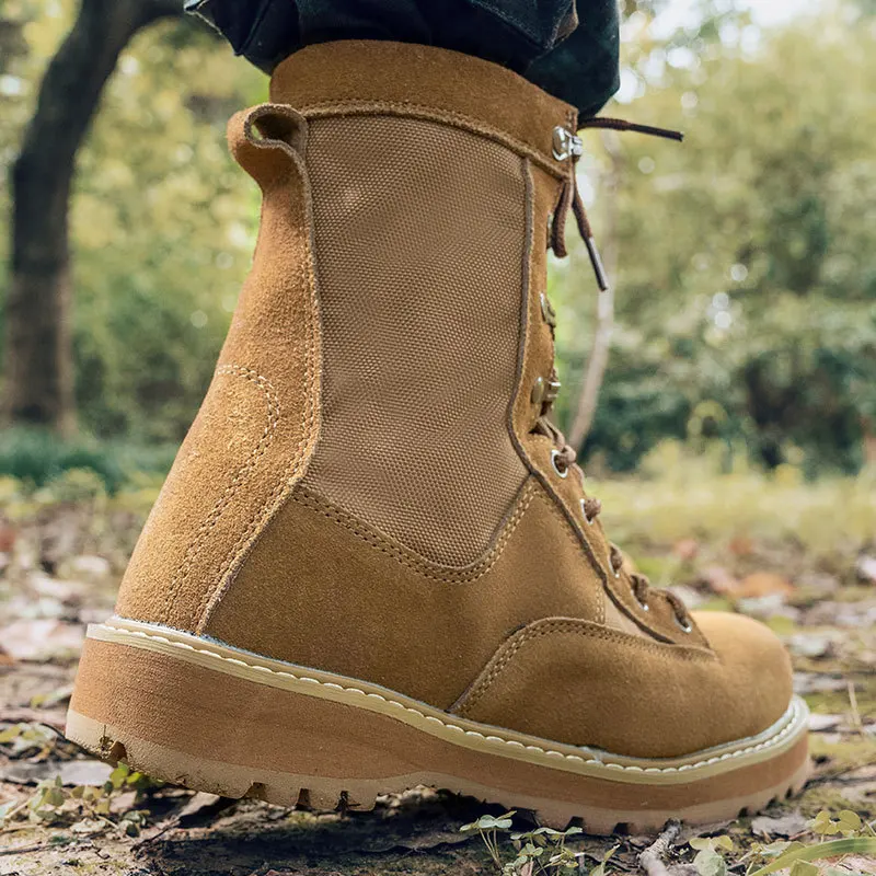 Jual Sepatu Bot Militer Taktis Padang Pasir Latihan Pria Luar Ruangan Sepatu Bot Pergelangan Kaki Antilicin Hiking Gunung Pria Sepatu Kulit Antiselip