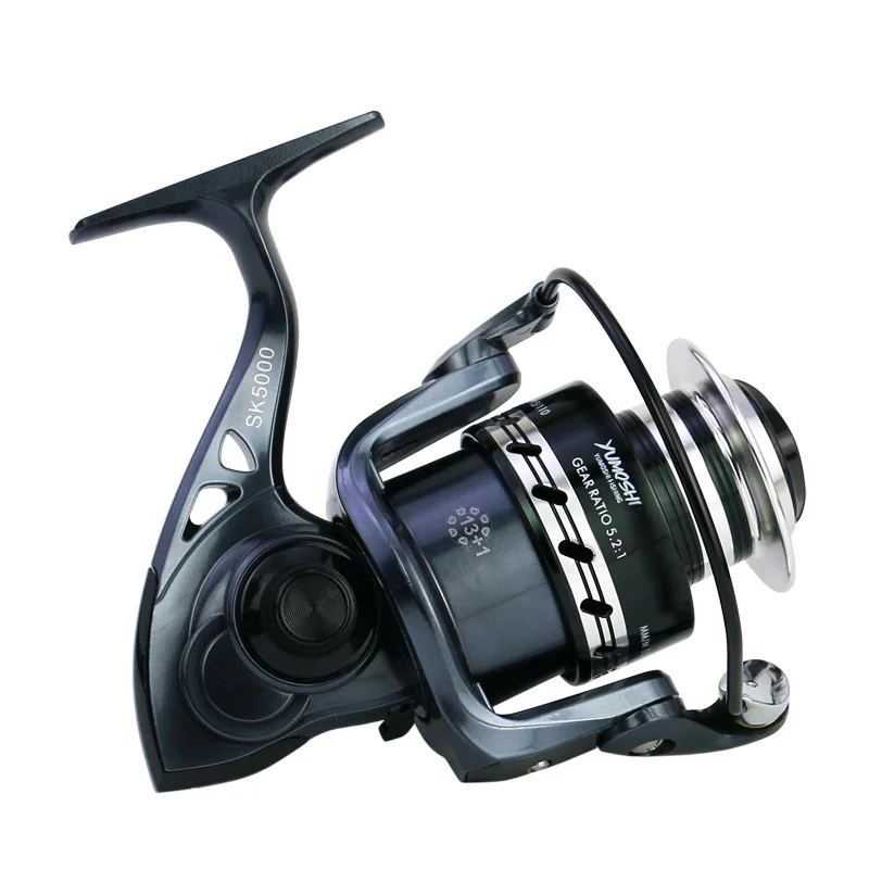 

YINGTOUMAN 1PCS/LOT Fishing Wheel 5.5:1/5.2:1 14 BB Ky 2000-7000 Spinning Wheel Metal Arm Rocker Fishing Reel