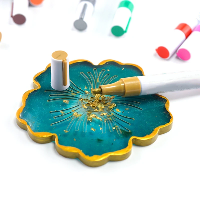 

8 Colors Epoxy Resin Drawing Pen Acrylic Paint Highlights Metallic Permanent Marker Graffiti Point Pen