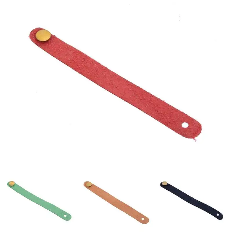 Черный кожаный держатель для гитарного Ремешка Кнопка безопасный замок