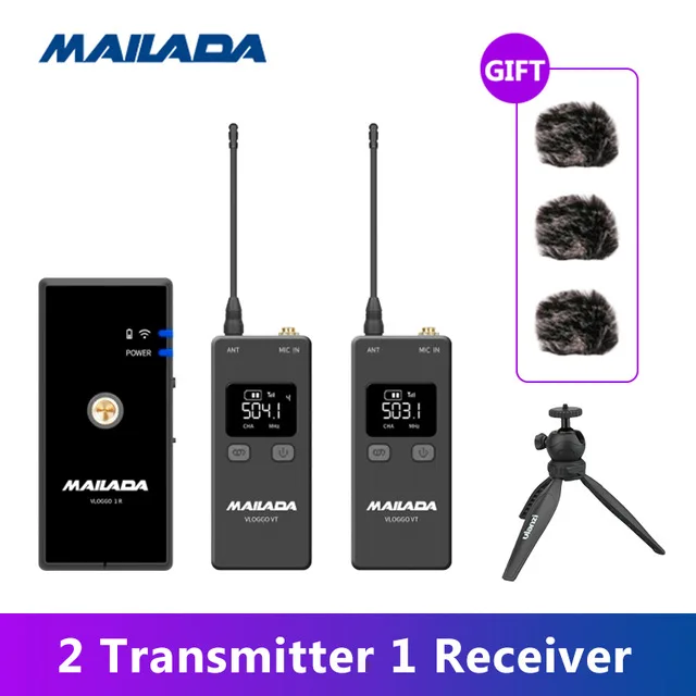 Беспроводной микрофон Mailada VLOGGO UHF конденсатор видео цифровой для смартфонов DSLR pk
