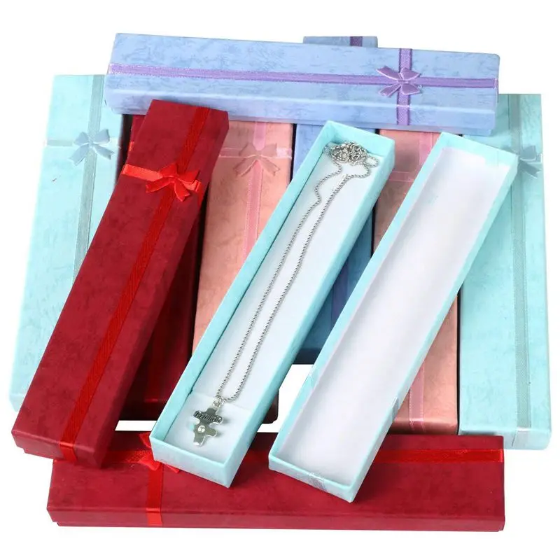 

10 шт. элегантных роскошных подарочных коробок, длинные прямоугольные коробочки для презентации ювелирных изделий, ожерелий