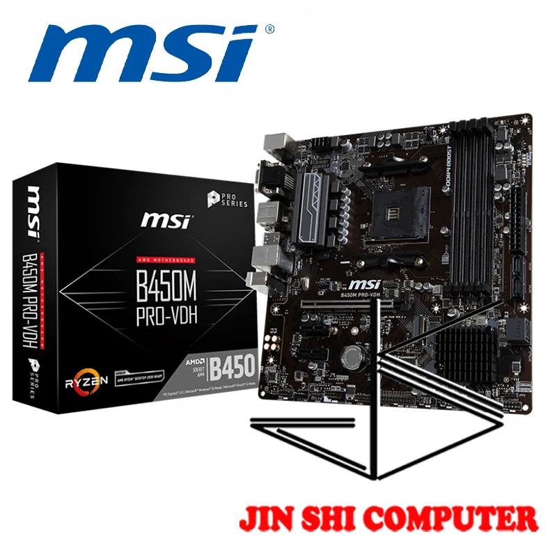 

Новый MSI B450M PRO-VDH гнездо AM4 поддерживает DDR4-3466 +(OC) памяти Turbo M.2 HDMI & USB 2,0 USB 3,1 Gen1 и LAN