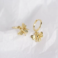 aide 2pcs 925 sterling silver earrings cute bee hummingbird huggie hoop earring for women lovers girl party gift fine jewelry