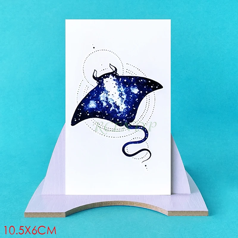 Водонепроницаемая Временная тату-наклейка дьявольская рыба маленький размер