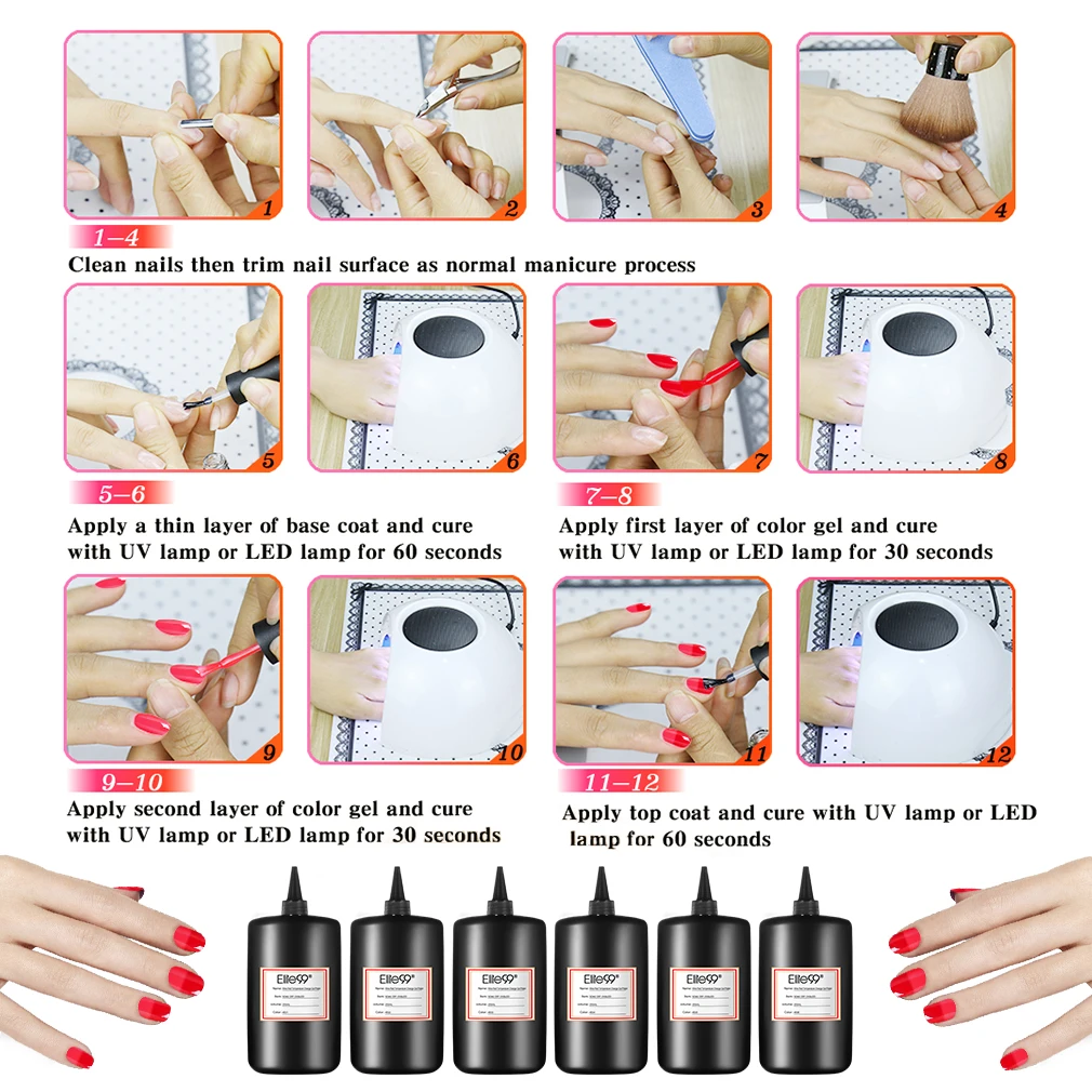 Elite99 цвет красного вина Температура Цвет-изменение гель для ногтей замочить от