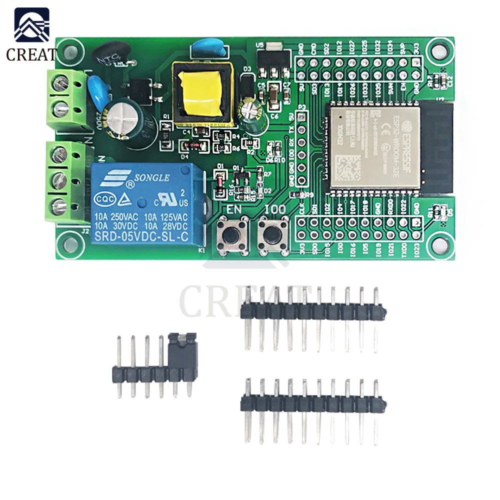 ESP32 Single Relay Development Board relay module WiFi for Bluetooth AC90-250V ESP32-WROOM-32E | Integrated Circuits