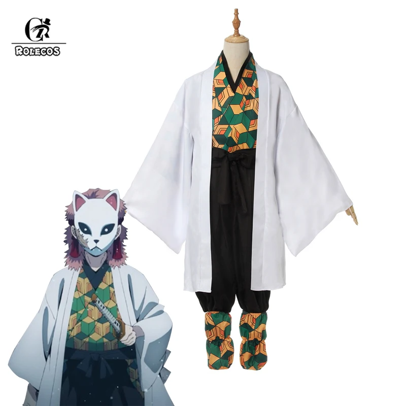 ROLECOS аниме Sabito Косплей Костюм Аниме демон Slayer Kimetsu no Yaiba косплей костюм для мужчин