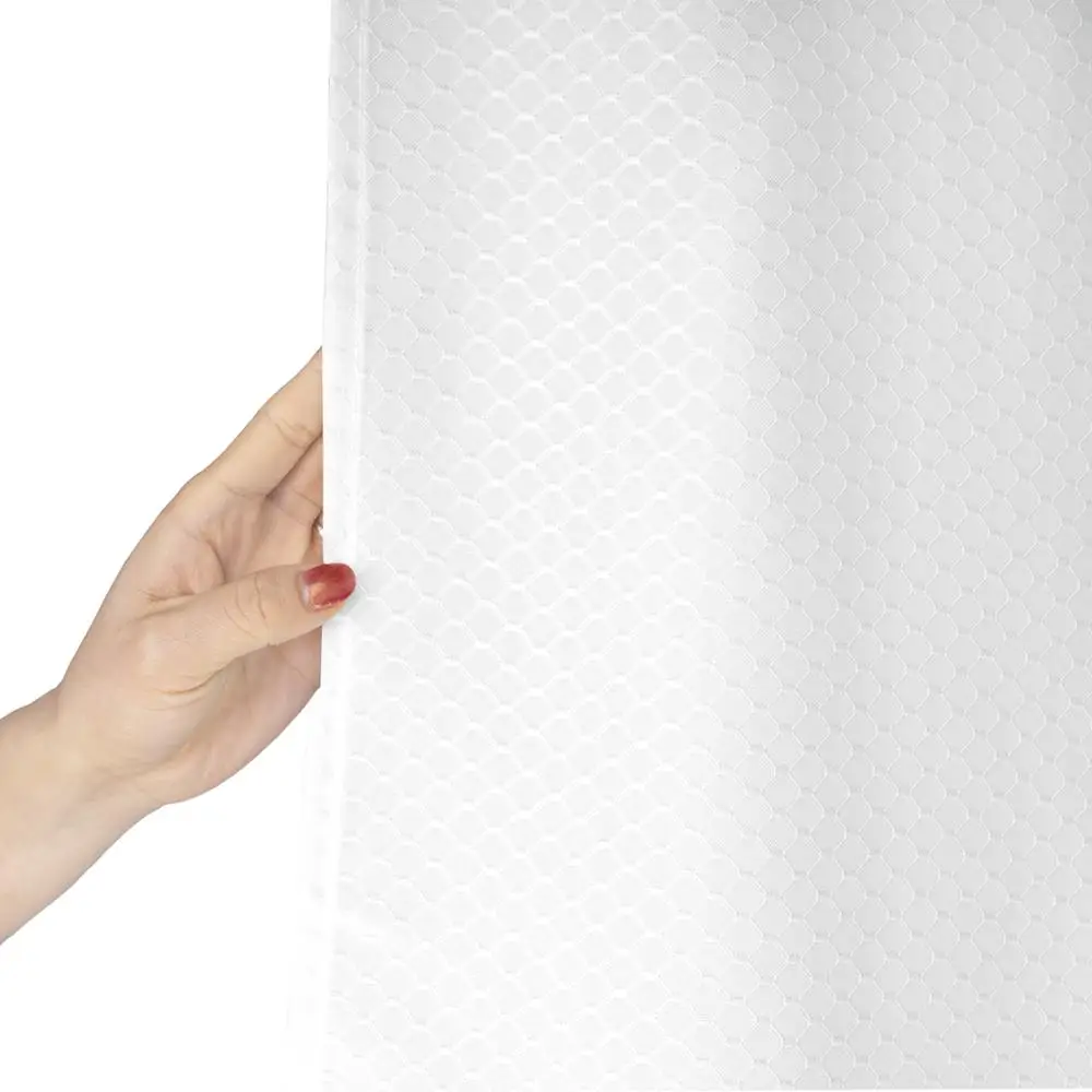 UFRIDAY Fabric White Shower Curtain Waffle Weave Decor Bath Hotel Solid Polyester Waterproof Bathroom with Hooks | Дом и сад