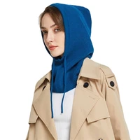 sparsil unisex knit scarf hood hat winter women cashmere beanie bonnet lady wool neckface protect balaclava skullies men hooded