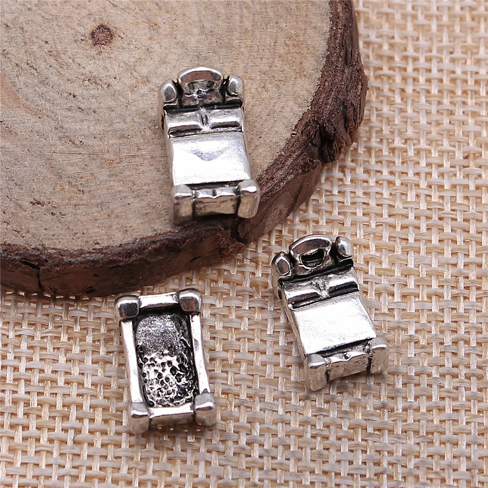 

Charms for Jewelry Making Findings Handmade DIY Craft 10pcs Antique Silver Color 13x8mm Bed Charms Pendant