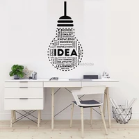 creative idea lightbulb vinyl wall decal success words office space wall decoration stickers art mural inspirational new lc1556
