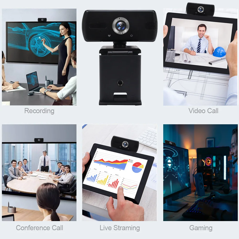 

USB 2.0 1080P WebCam Camera Webcam w/Microphone Webcam Adjustable Microphone Video Recording Conferencing Live Streaming Camera
