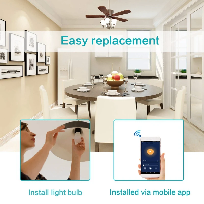 

Wifi E27 Led Bulbs Rgb Lamp Color Changing Light Support Alexa Google Home Smart Life Voice App Control AC220V