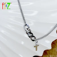 f j4z 2021 hot chain necklace for women simplicity cross pendant curban chain false collar necklace pop lady neck jewelry