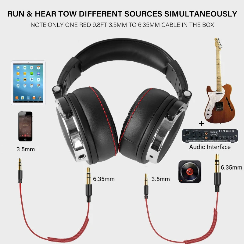 Oneodio Studio Pro DJ наушники на ухо 50 мм драйверы HIFI гарнитура профессиональный монитор DJ наушники с микрофоном для Xiaomi iPhone